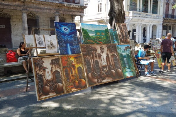 Konst längs Pradon, Centro Habana, Havanna.