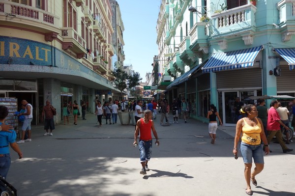 Gågatan Calle San Rafael, Centro Habana, Havanna.