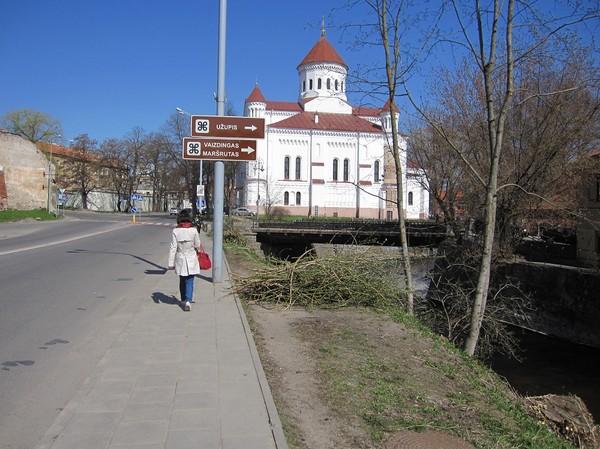 På väg till republiken Užupis, Vilnius.