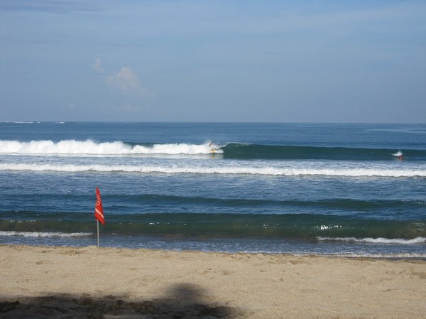 Världsberömda Kuta beach, Bali.