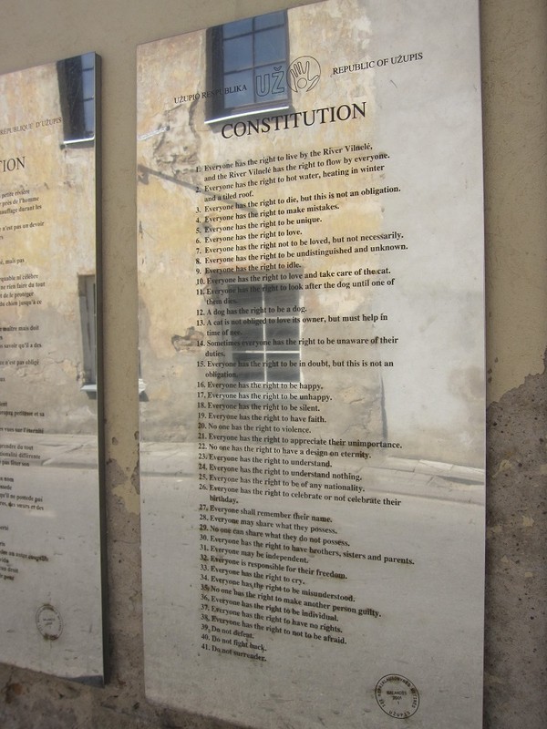 Constitution of the republic of Užupis, Užupis, Vilnius.