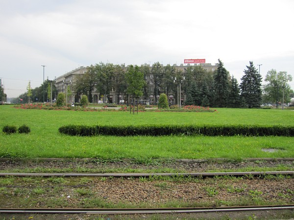 Spårvagnsstationen i rondellen vid Plac Centralny, även kallad Lenin square, Nowa Huta, Krakow.