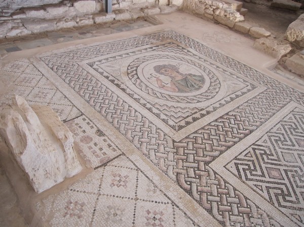 Mosaik i antika Kourion, Cyperns sydkust.