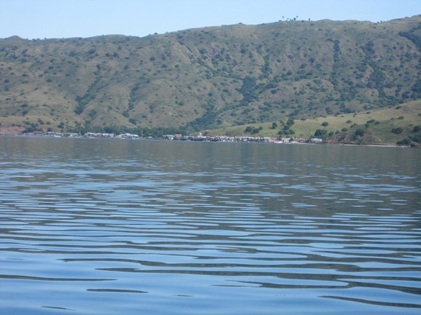 Den lilla byn Kampung Komodo på Komodo island.