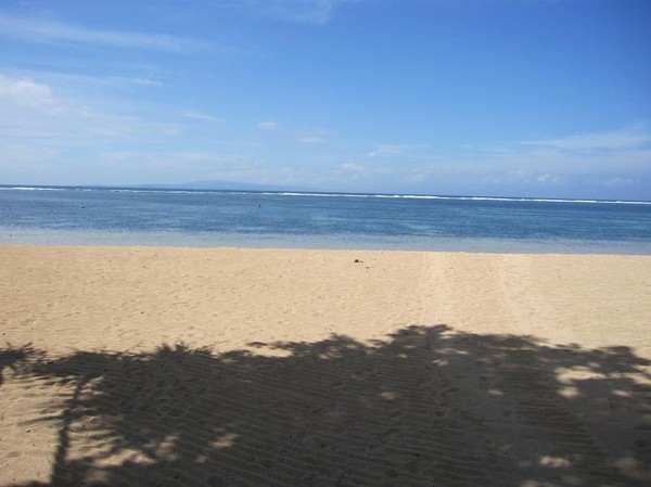 Stranden vid Bali Hyatt, Sanur beach, Bali.