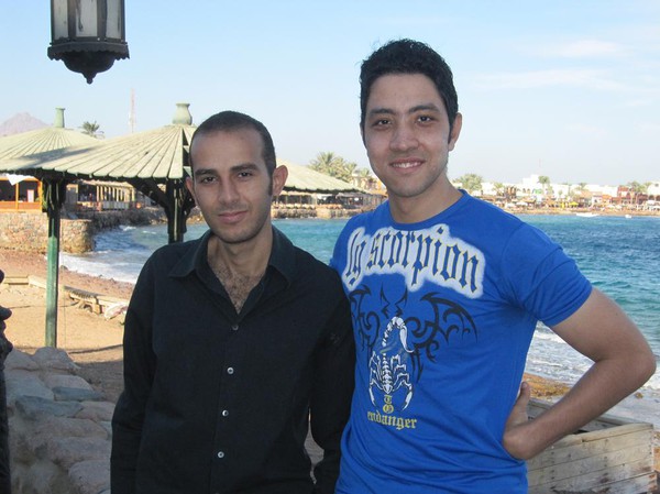 Mina vänner Khaled och Muhammed, Dahab, Sinai, Egypten.