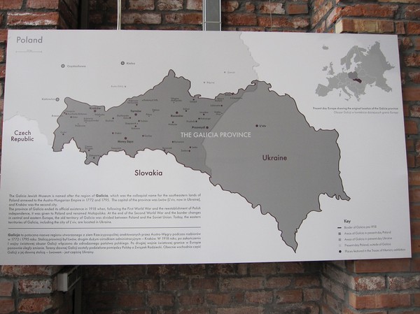 Karta över centraleuropeiska Galizien, judiska kvarteret, Kazimierz, Krakow.