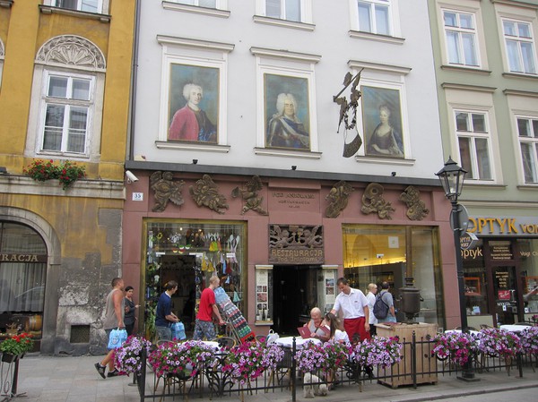 Restaurang, gamla staden, Krakow.