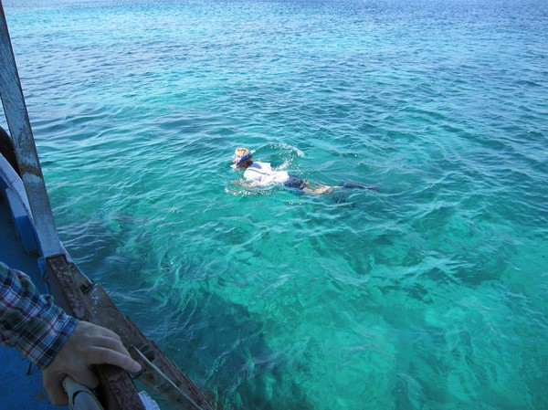 Snorkling på Pink beach, Komodo island.