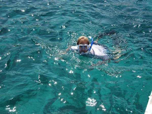 Snorkling på Pink beach, Komodo island.