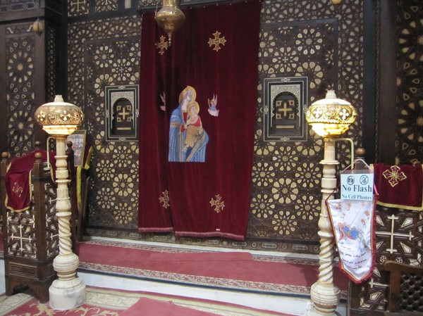 Inuti Hanging church, coptic Cairo, Kairo.