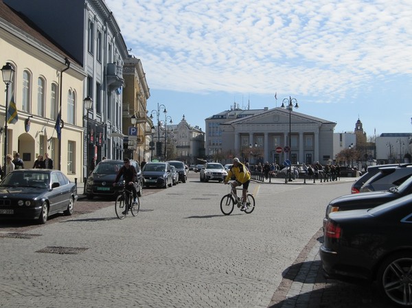 Vilnius stadshus i bakgrunden, gamla staden Vilnius.