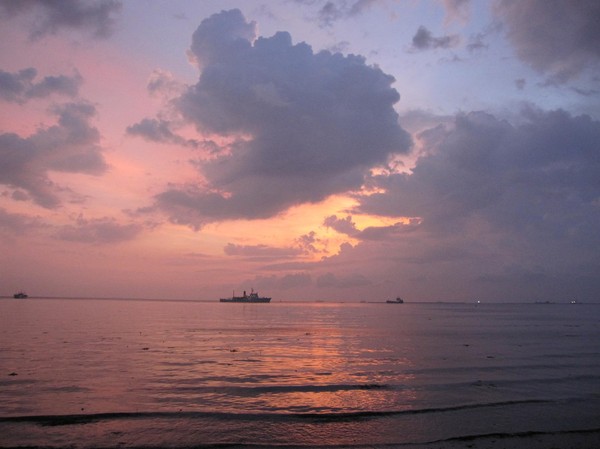 Solnedgång Manila bay.