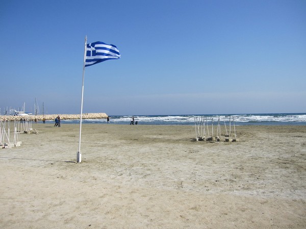 Stranden i centrala Larnaka.