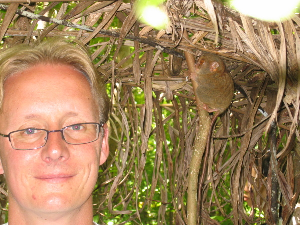 Stefan med tarsier, Bohol.