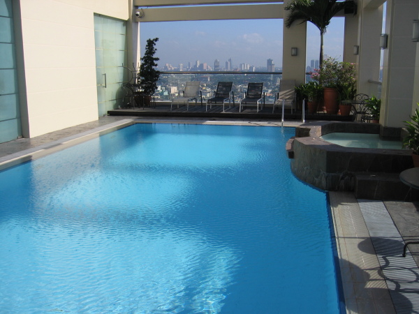 Rooftop pool, City Garden Hotel, Manila.