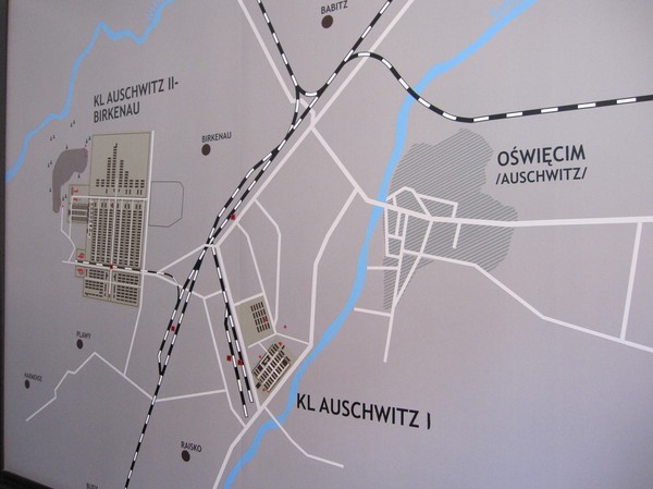 Karta över Auschwitz.