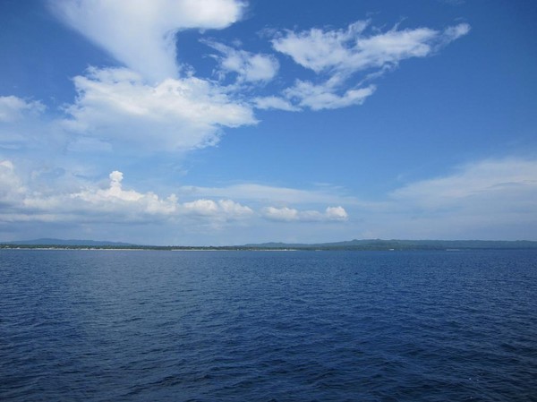 Camotes islands i bakgrunden. Båtresan mellan Ormoc city och Cebu city.