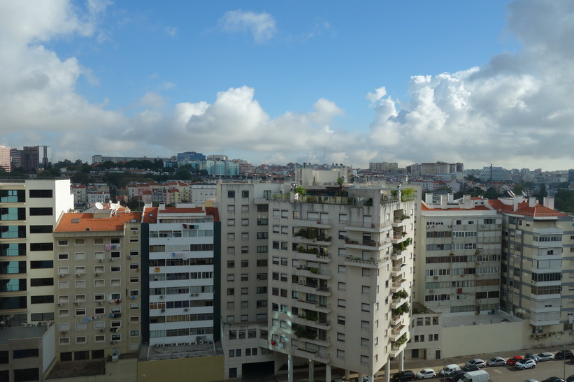 Utsikten från mitt rum på Sana Malhoa Hotel, Lissabon.