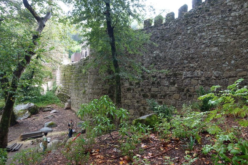 Castelo dos Mouros från utsidan, historiska Sintra, Portugal.