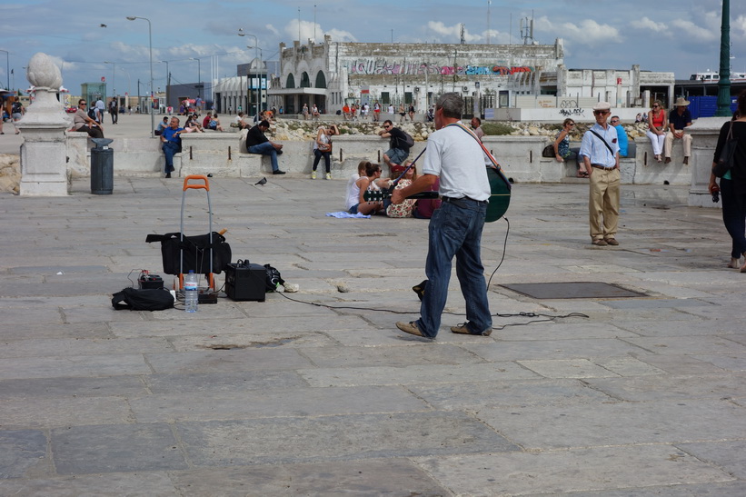 Vid Praça do Comercio och floden Rio Tejo i hjärtat av Lissabon.