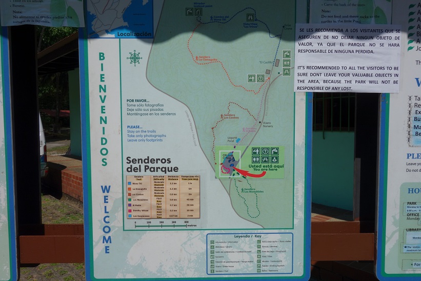 Karta över Parque Natural Metropolitano, Panama city.