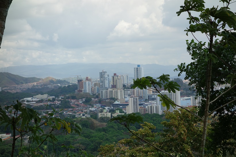 Vy över Panama city från Parque Natural Metropolitano, Panama city.