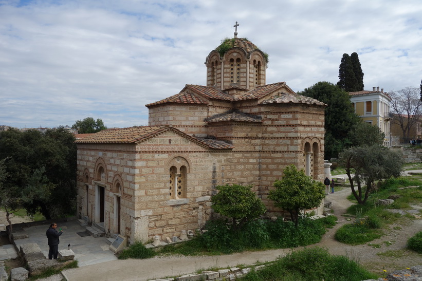 Kyrkan av de heliga apostlarna i bysantinsk stil, antika Agoran, Aten.