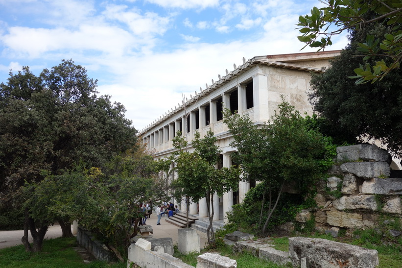 Attalos stoa. Byggnaden återuppfördes 1956 av American school of archaeology, antika Agoran, Aten.