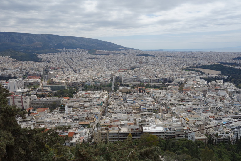 Utsikt över Aten från Lykavittóskullen.