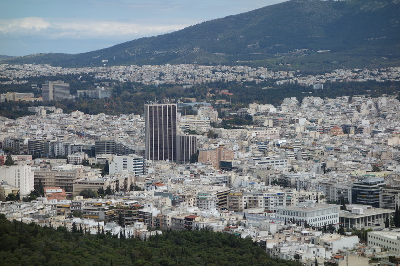 Utsikt över Aten från Lykavittóskullen.