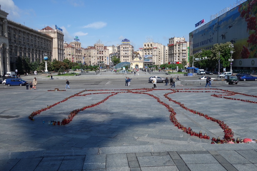 Självständighetstorget (Majdan Nezalezjnosti) i Kyiv.