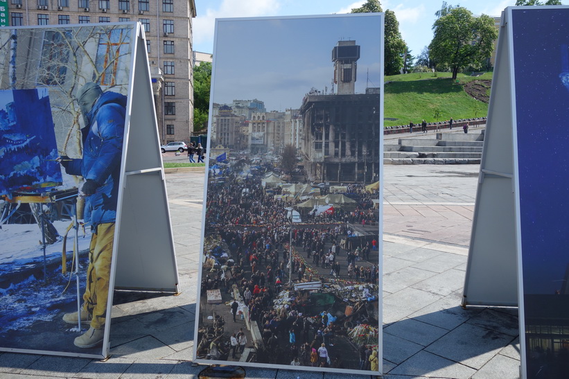 Självständighetstorget (Majdan Nezalezjnosti) i Kyiv.