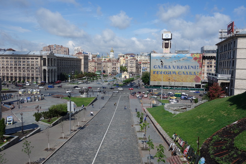 Självständighetstorget (Majdan Nezalezjnosti) i Kyiv.