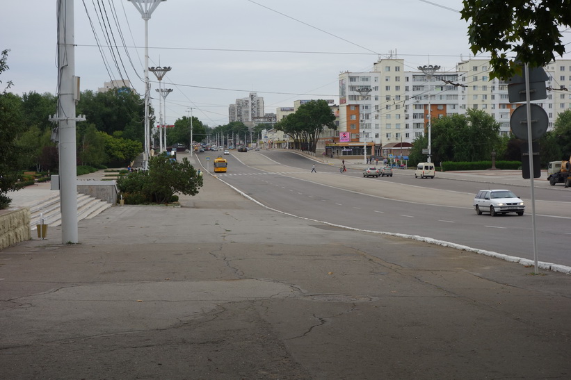 Strada 25 Octombrie i västlig riktning, Tiraspol.