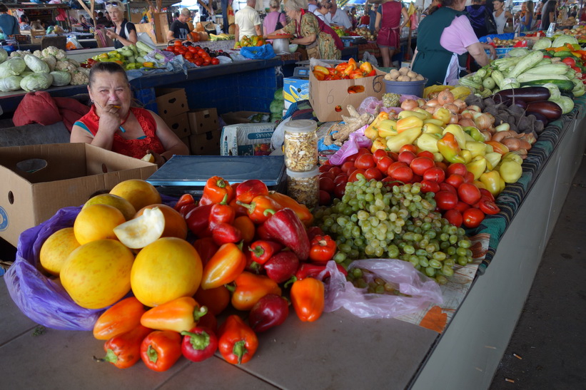 Privoz-marknaden i centrala Odessa.