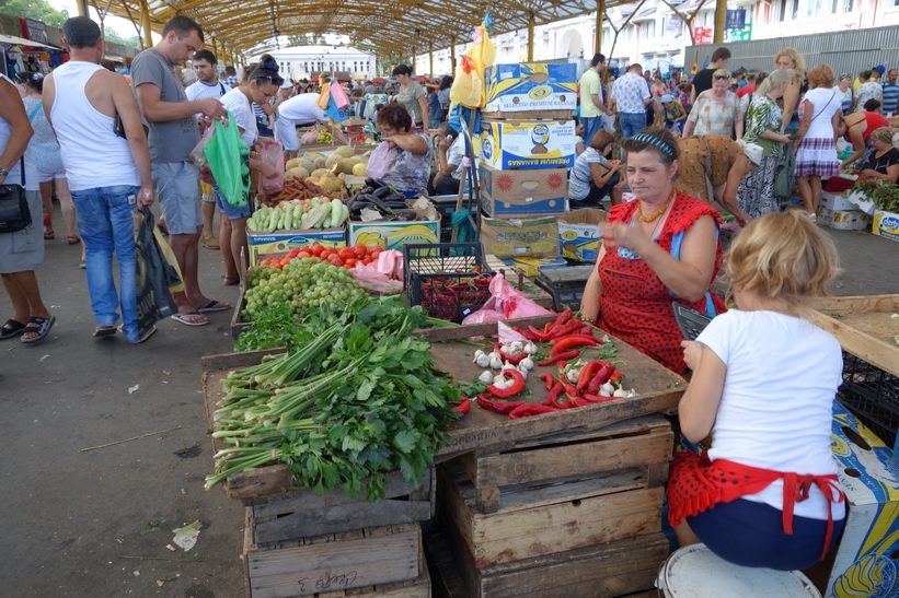 Privoz-marknaden i centrala Odessa.