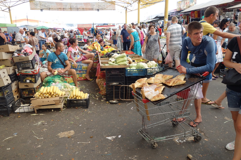 Privoz-marknaden i centrala Odessa.