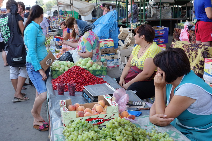 Privoz-marknaden i centrala Odessa.