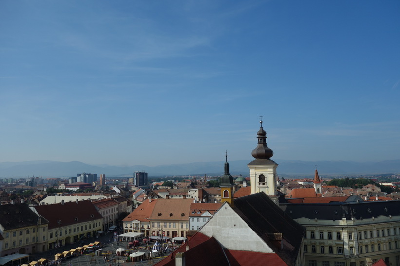 Vy uppifrån Council Tower, Sibiu.