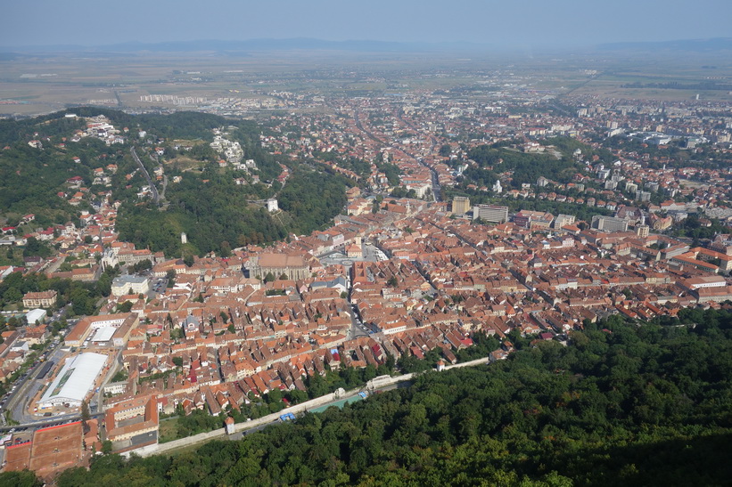 Vy över Brașov från mount Tampa.