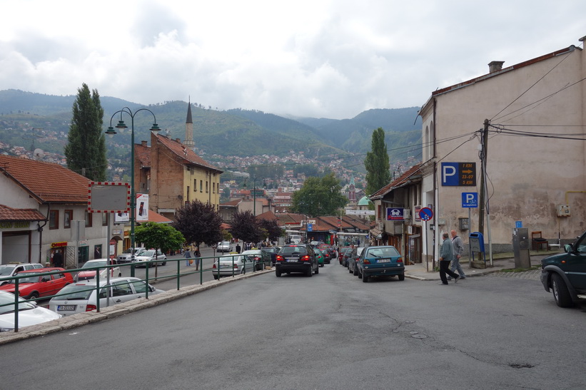 Gatuscen i centrala Sarajevo.