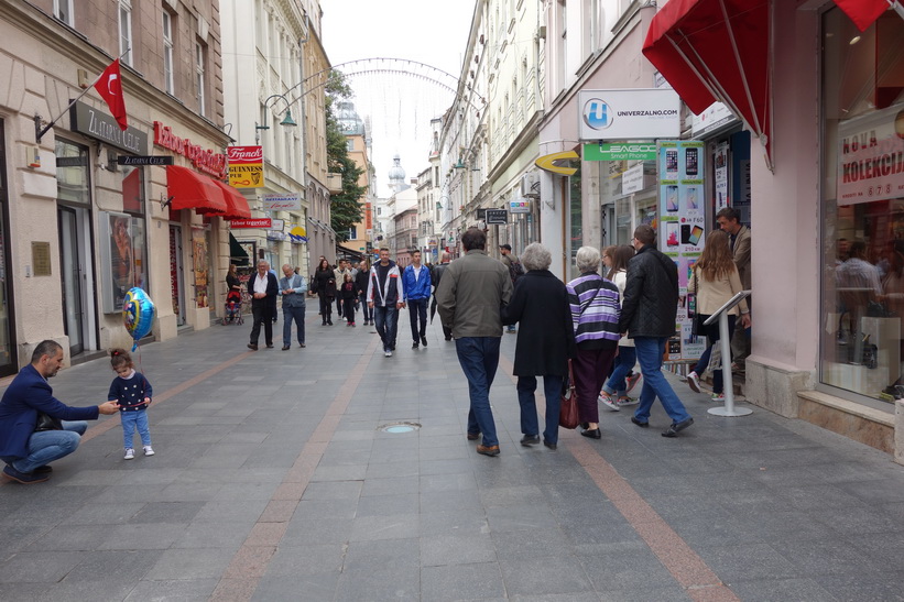 Gatuscen i centrala Sarajevo.