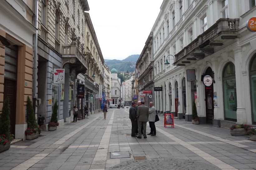 Gatuscen i centrala Sarajevo.