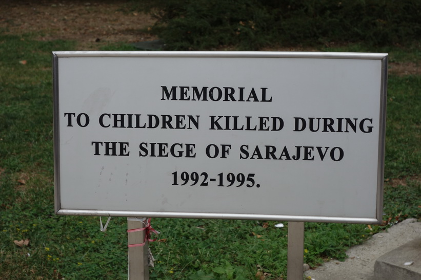 Wartime memorial for children of Sarajevo.