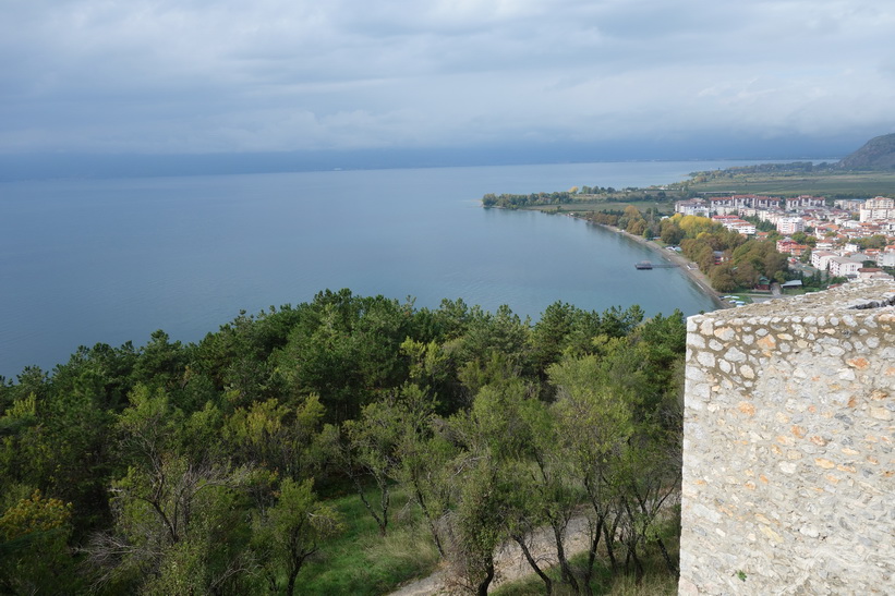 Utsikten över Lake Ohrid från Tsar Samuels fästning, Ohrid.