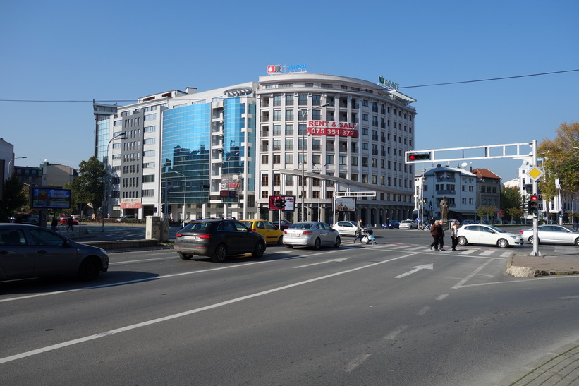 Gatuscen i centrala Skopje.