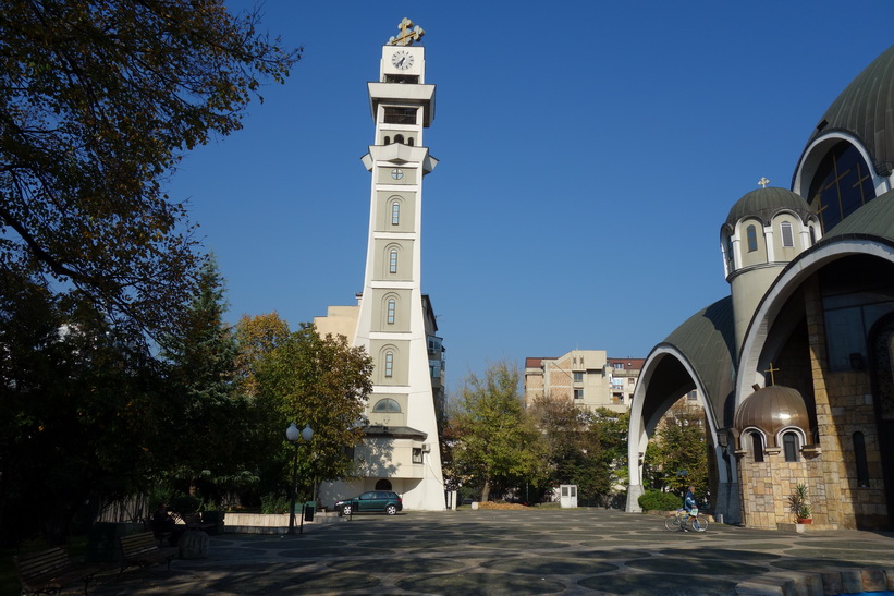 Klocktorn vid The Church of Saint Clement of Ohrid, Skopje.