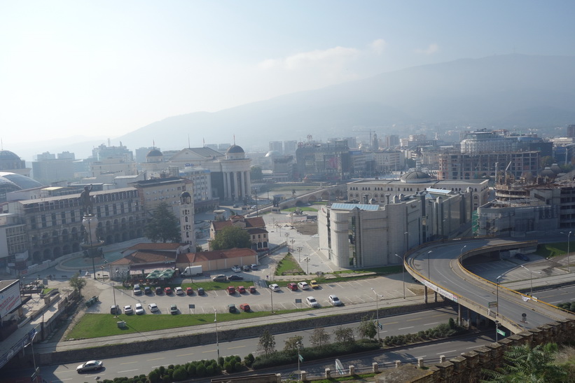 Vy över centrala Skopje från Kale-fästningen.