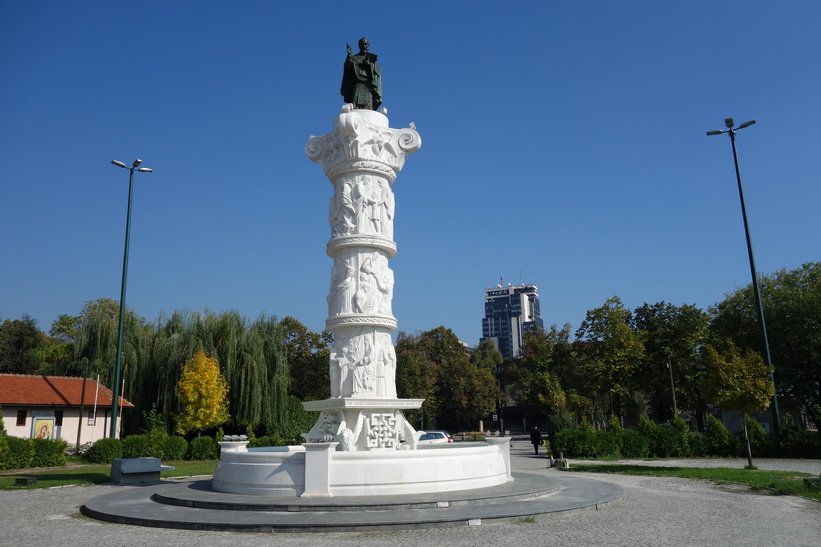 Monument i centrala Skopje.